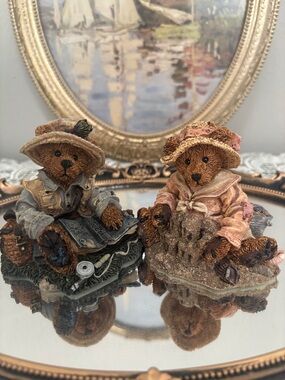 Boyds Bears Brown and Tan Fishing Bear Figurine